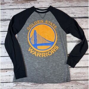 NBA Mens Small Shirt Golden State Warriors Basketball Thermal Long Sleeve‎ Gray